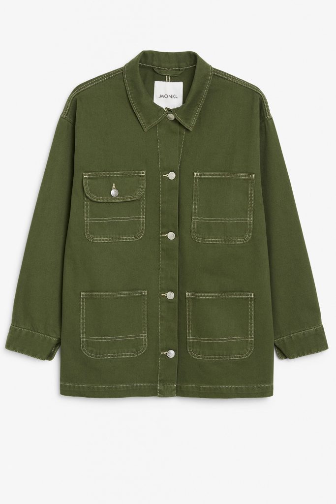 militärgrön jeansjacka