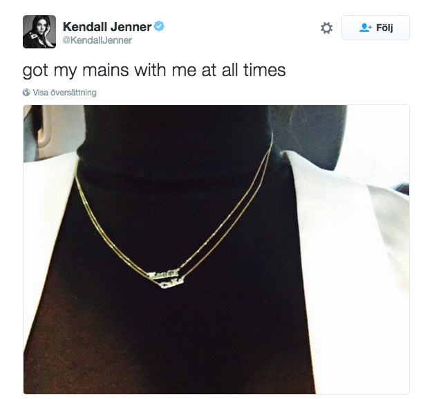 Kendall Jenner och Gigi Hadids halsband