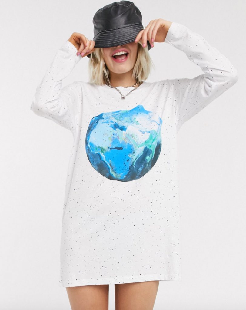 Vit t-shirt klänning budget