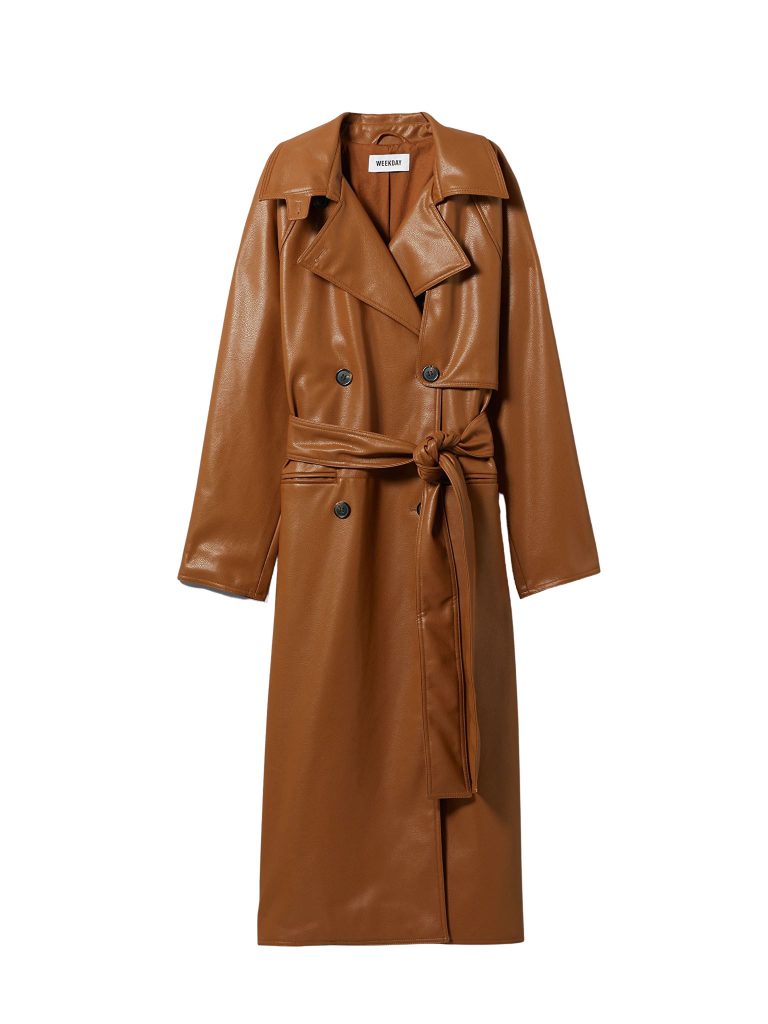 trenchcoat lader brun