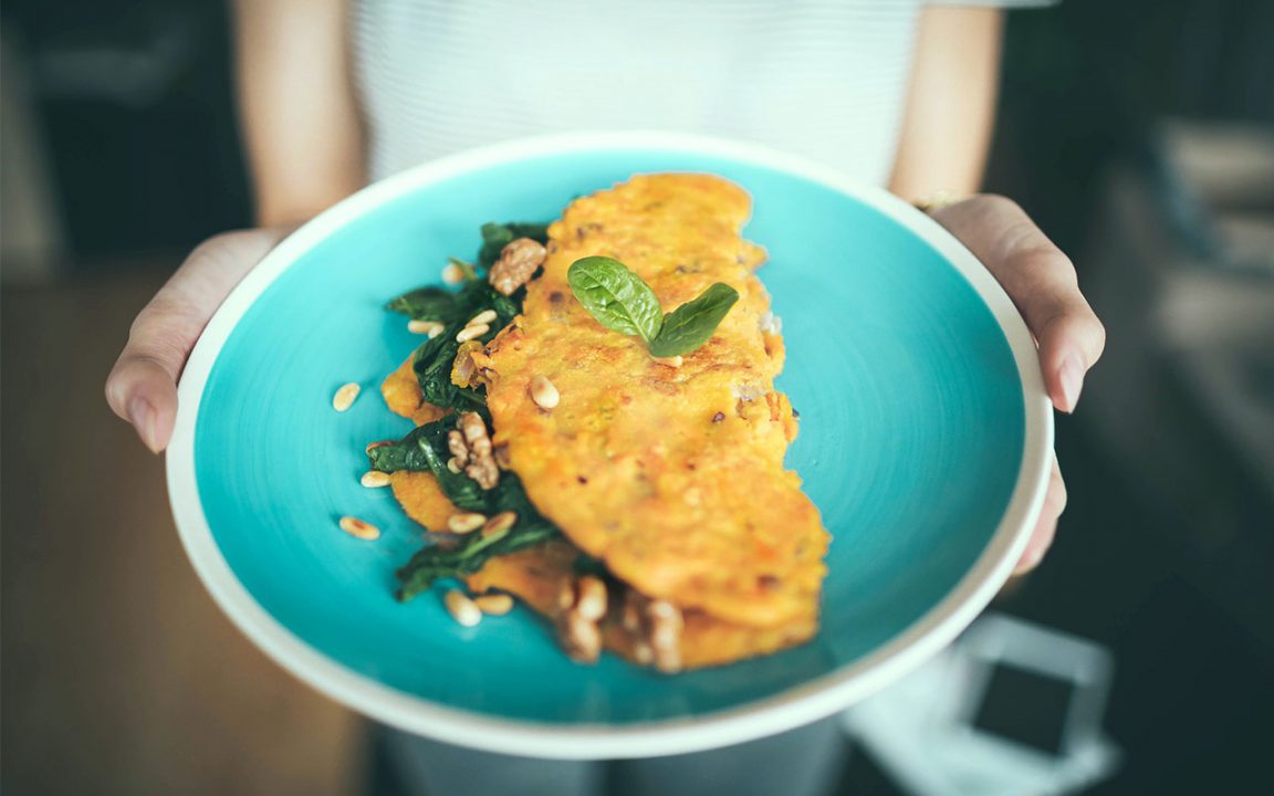 fransk omelett räkor ugn dragarbild