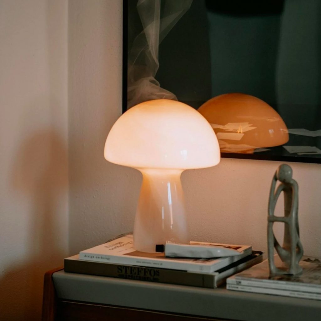 belysning vardagsrum svamp bordslampa
