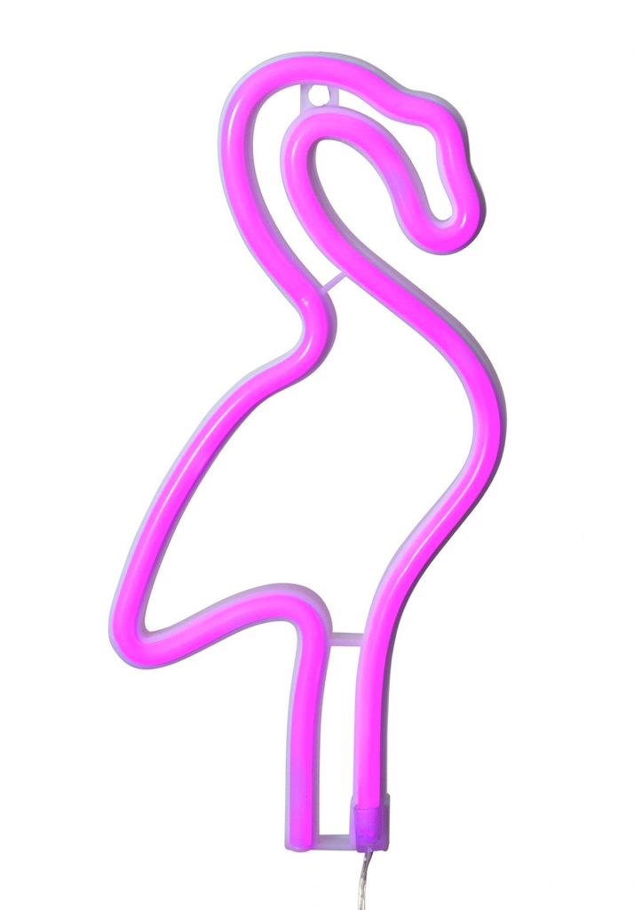 neonlampa neonskylt vagg LED flamingo