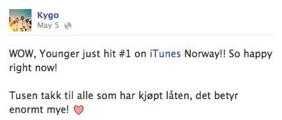Kygo Kyrre Gørvell-Dahll remix musik etta på iTunes Younger Norge