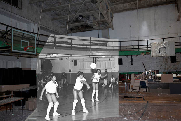 10 of 21 an abandoned school is filled with life using images from the past
