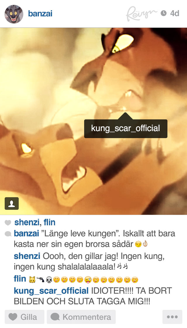 scar på instagram