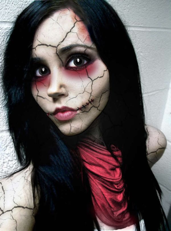 halloween djävul smink